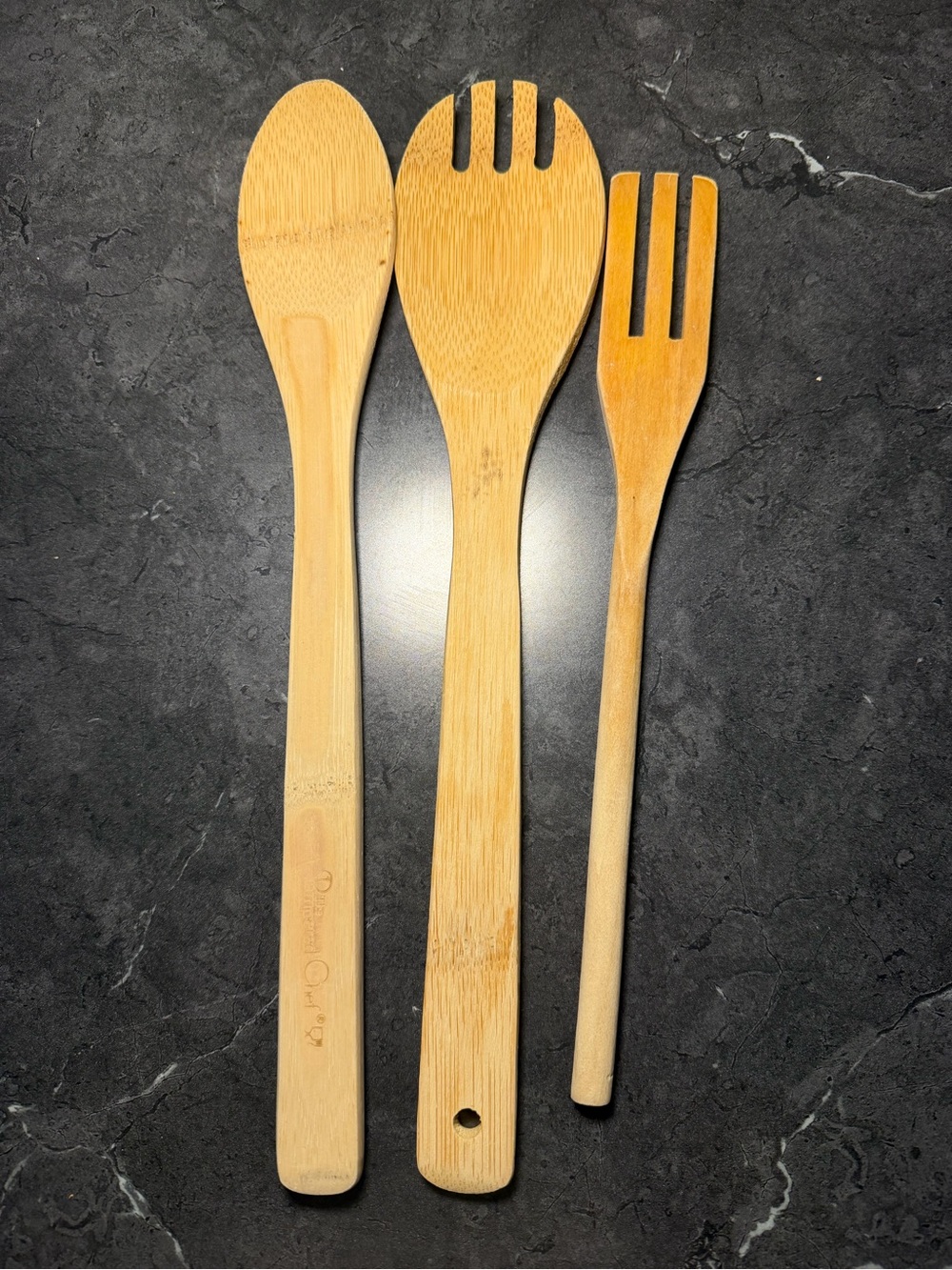 Bamboo Kitchen Utensil Set (1 is The Pampered Chef ) spoon and fork